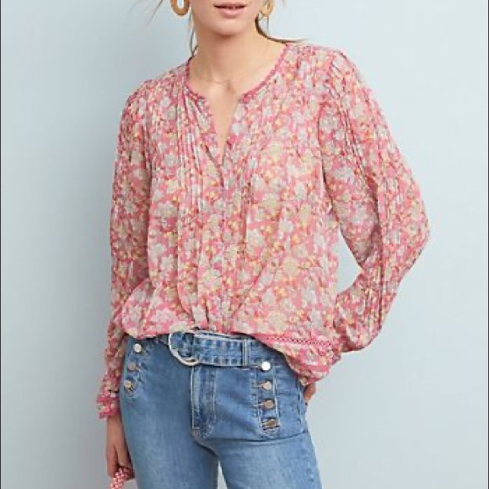 Ranna Gill Anthropologie Sheer Bohemian Top